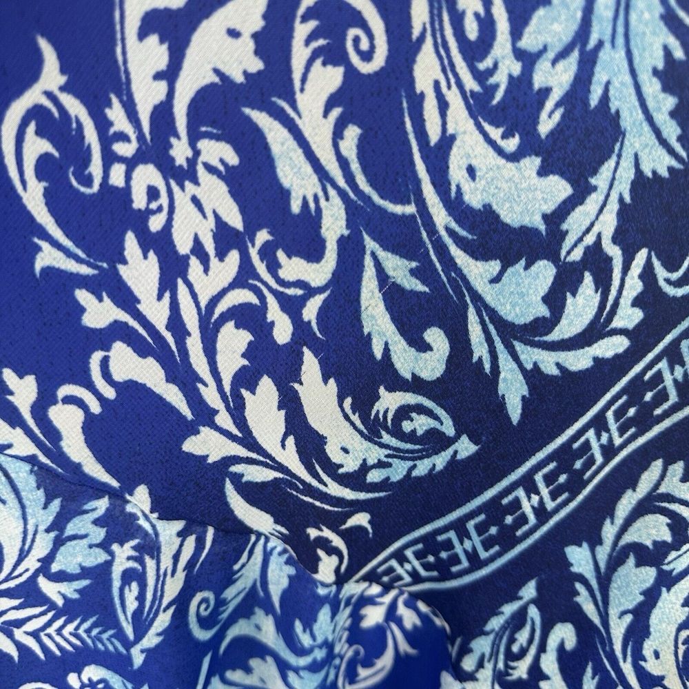 Womens Size 10 Paisley Midi Sleeveless Dress Blue‎ Assymetrical Hem Resortwear - Picture 14 of 16